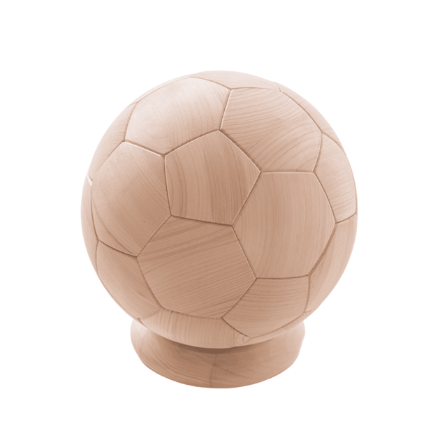 ウッドサッカーボール ヒノキ（台座付）の画像00
