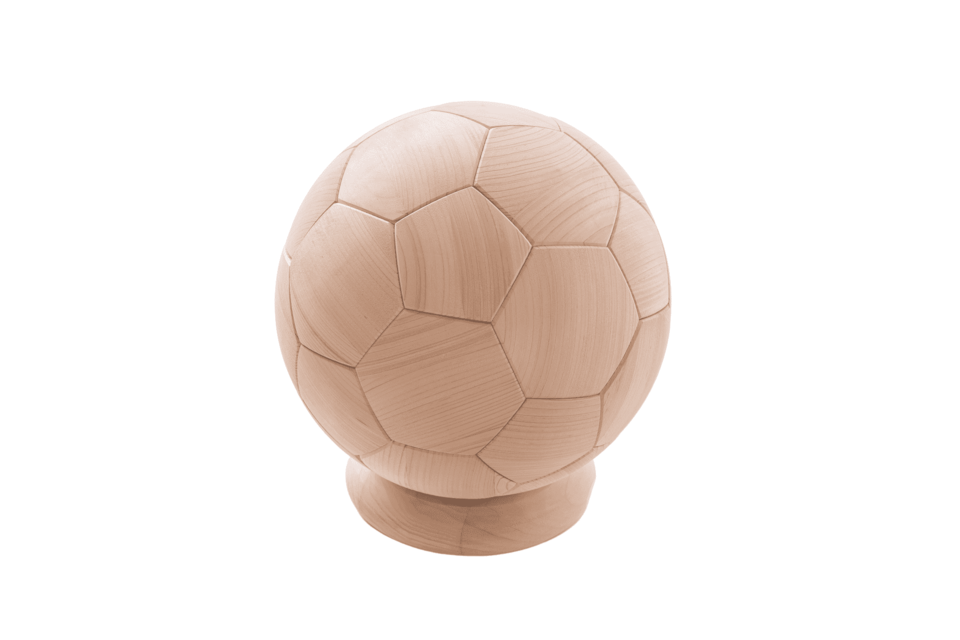 ウッドサッカーボール ヒノキ（台座付）の画像00